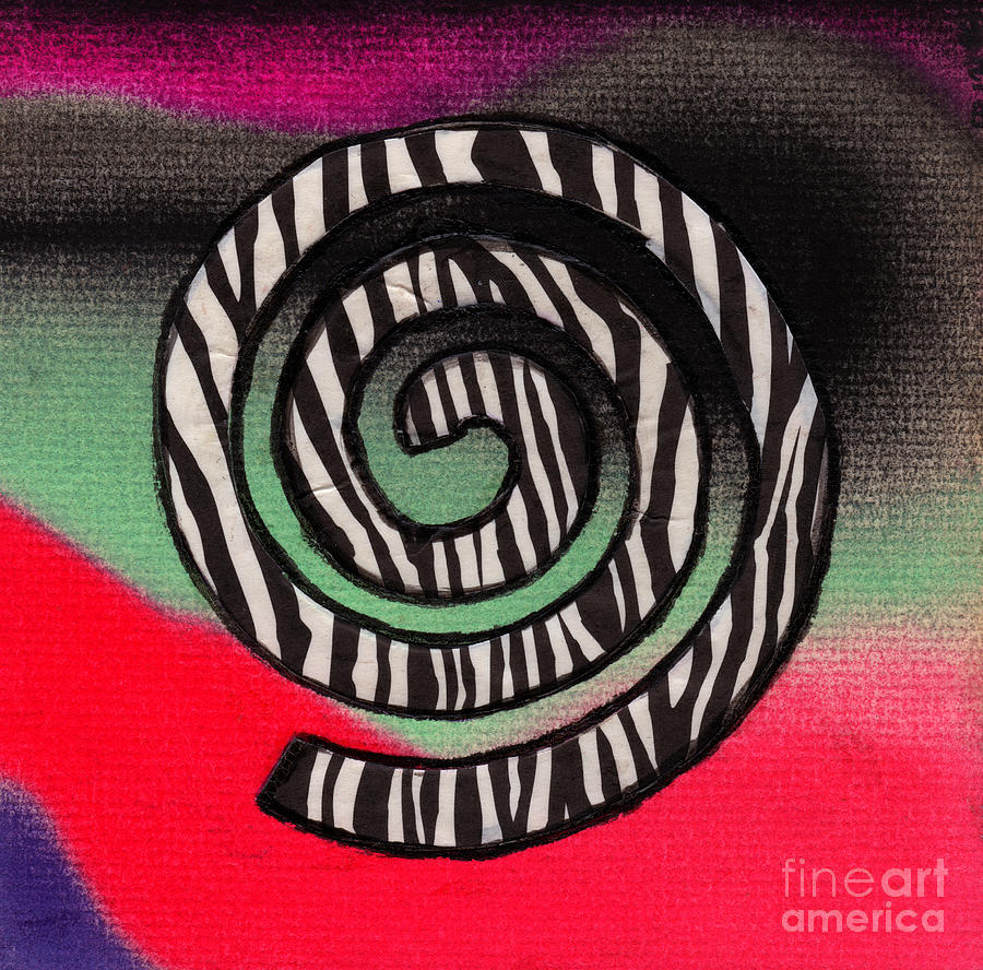 Stripes Spiral Mixed Media by Christine Perry