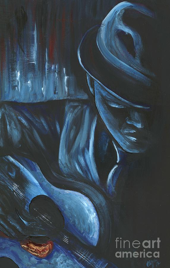 Strumming the Blues Painting by Alga Washington