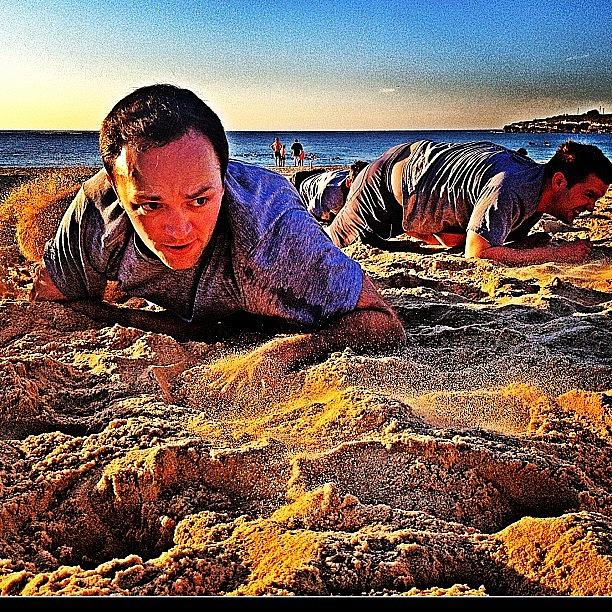Beach Photograph - Stu On The Leopard Crawl. #bootcamp by Emily Hames