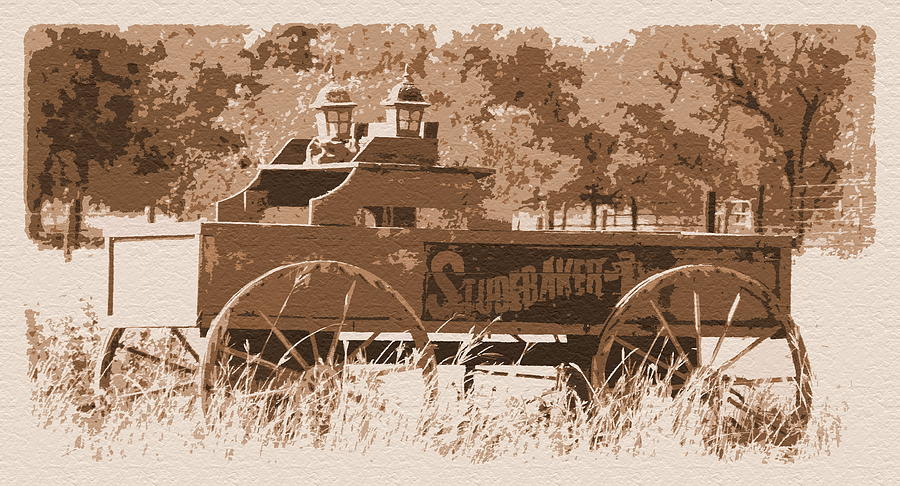Vintage Farm Equipment Photograph - Studebaker Wagon2a by Amber Stubbs