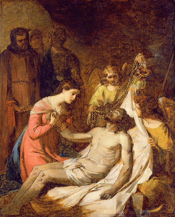 Study Photograph - Study of the Lamentation on the Dead Christ by Benjamin West