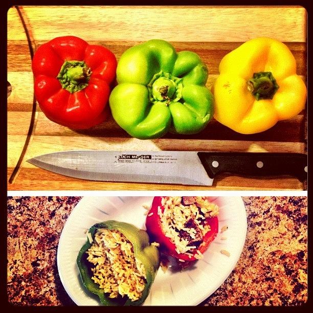 Stuffed Bell Peppers For Dinner Photograph by Nick Dean