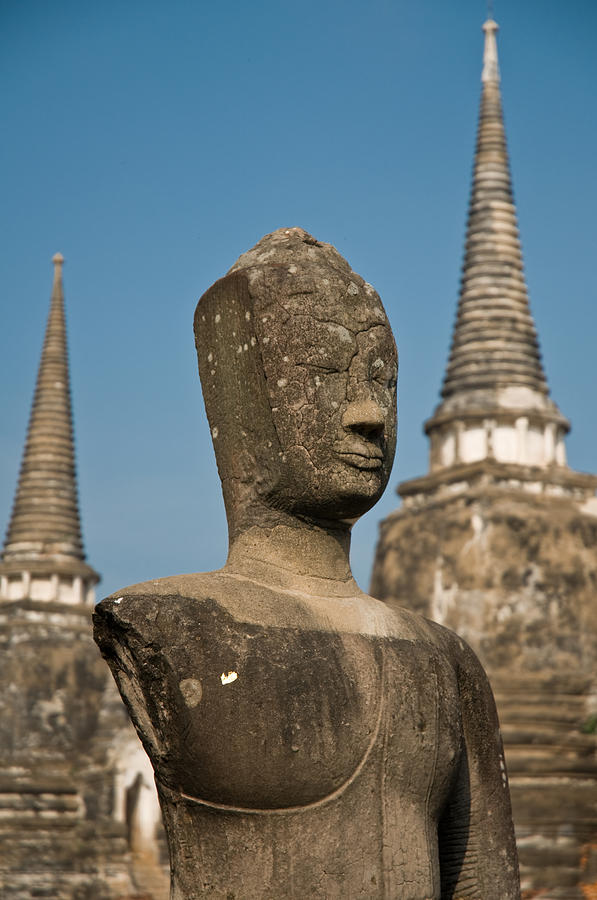 Stupa chedi of a Wat in Ayutthaya Thailand Photograph by U Schade