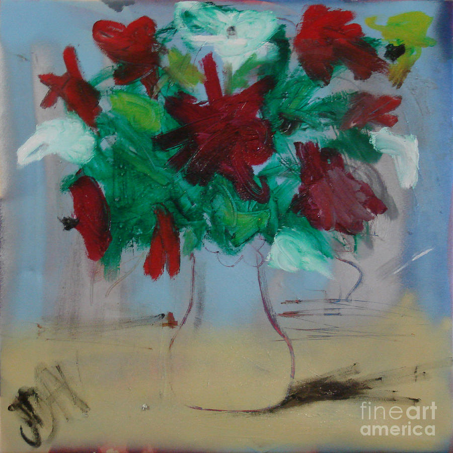 Flower Painting - Stylised Flowers by David Abse