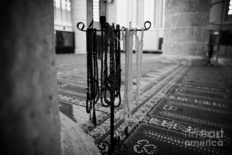 Turkish Photograph - Subha Misbaha Tasbih Prayer Beads Hanging In The Lala Mustafa Pasha Mosque  by Joe Fox