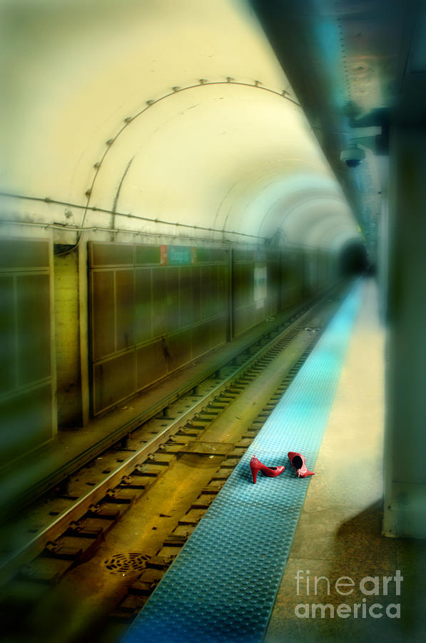 Subway Station with Red Shoes Photograph by Jill Battaglia