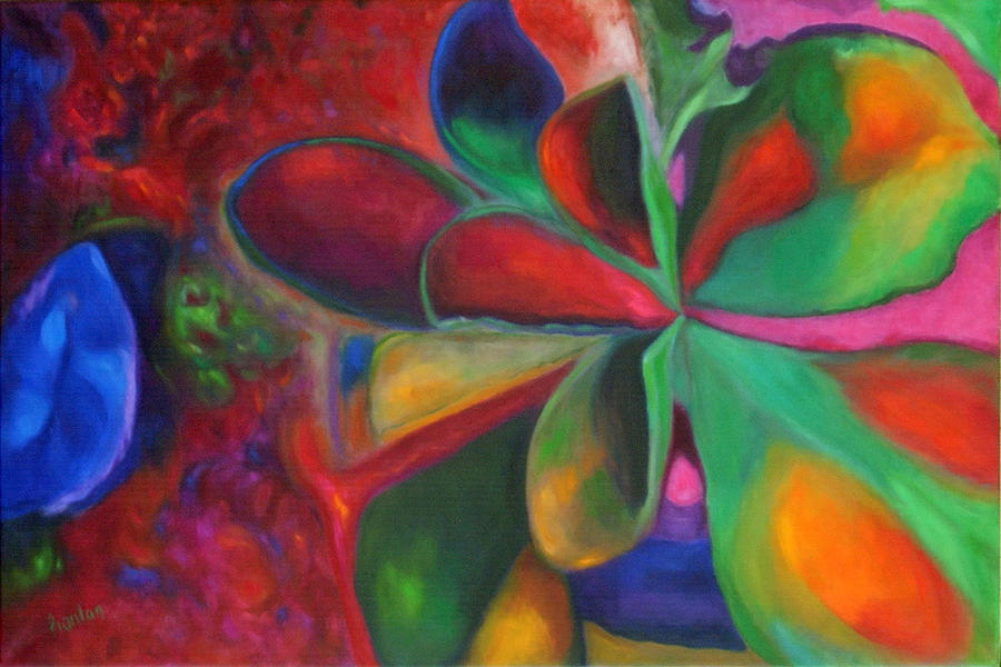 Floral Painting - Succulant I by Susan Hanlon Floral Painting - Succulant I by Susan Hanlon