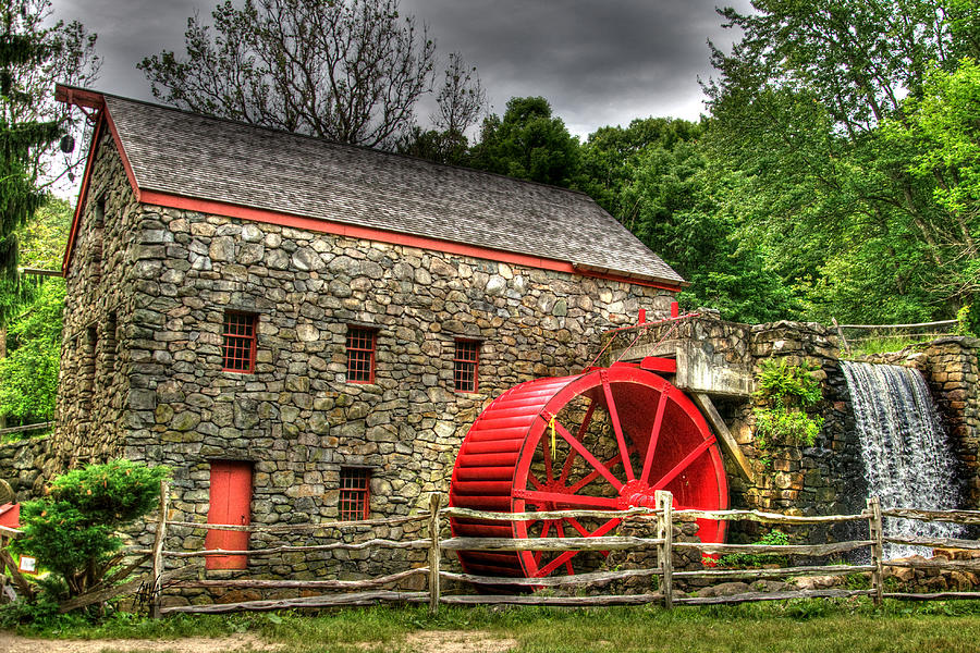Sudbury - Storm Looms at the Grist Mill Photograph by Mark Valentine