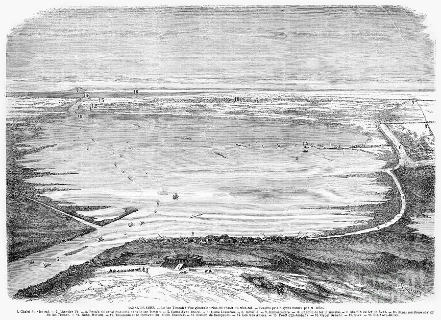 1869 Photograph - Suez Canal: Lake, 1869 by Granger