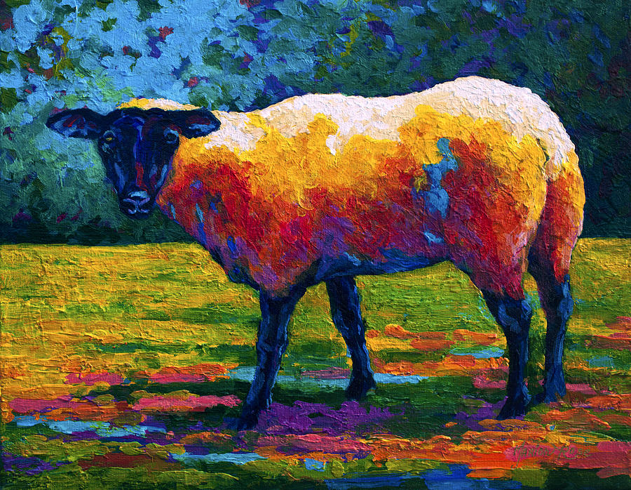 Sheep Painting - Suffolk Ewe III by Marion Rose