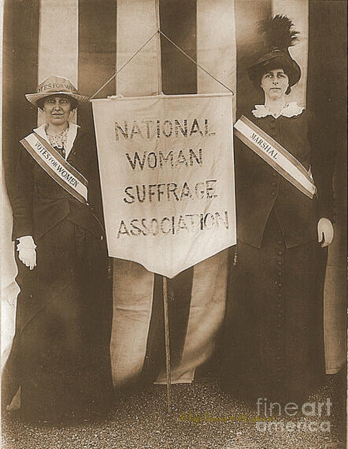 Suffragists Mrs. McCormick and Mrs. Parker Photograph by Padre Art