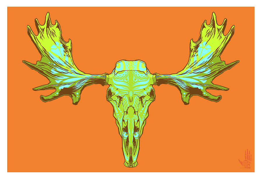 Skeleton Digital Art - Sugar Moose by Nelson Dedos Garcia