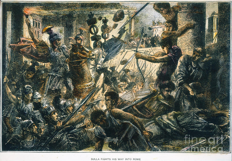 Sulla Attacking Rome Painting by Granger