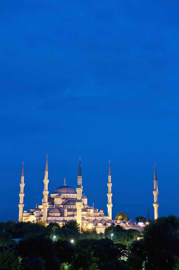 Sultanahmet Or Blue Mosque At Dusk Photograph by Axiom Photographic