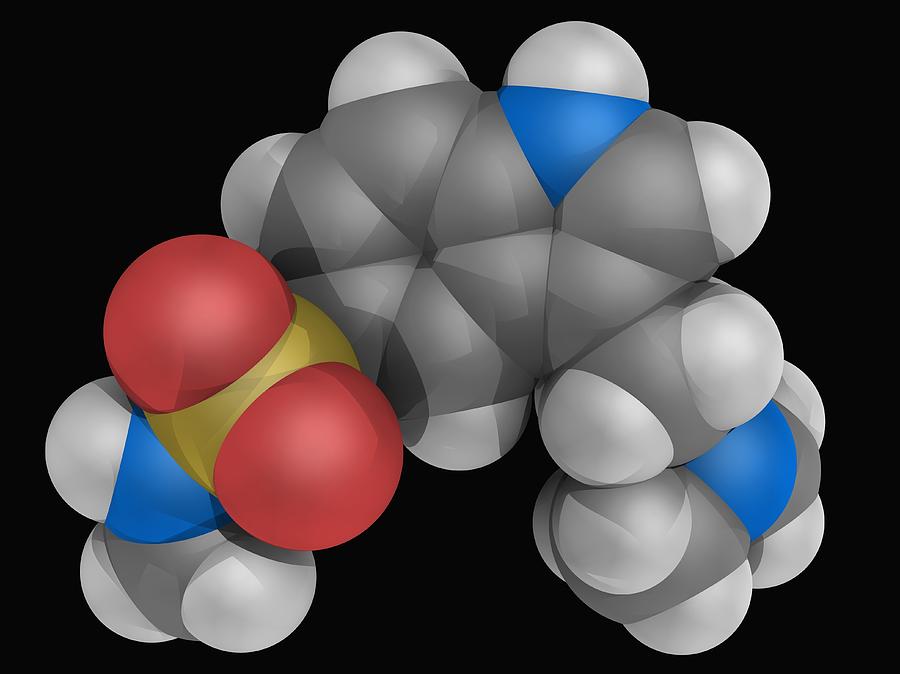Sumatriptan Drug Molecule Digital Art by Laguna Design
