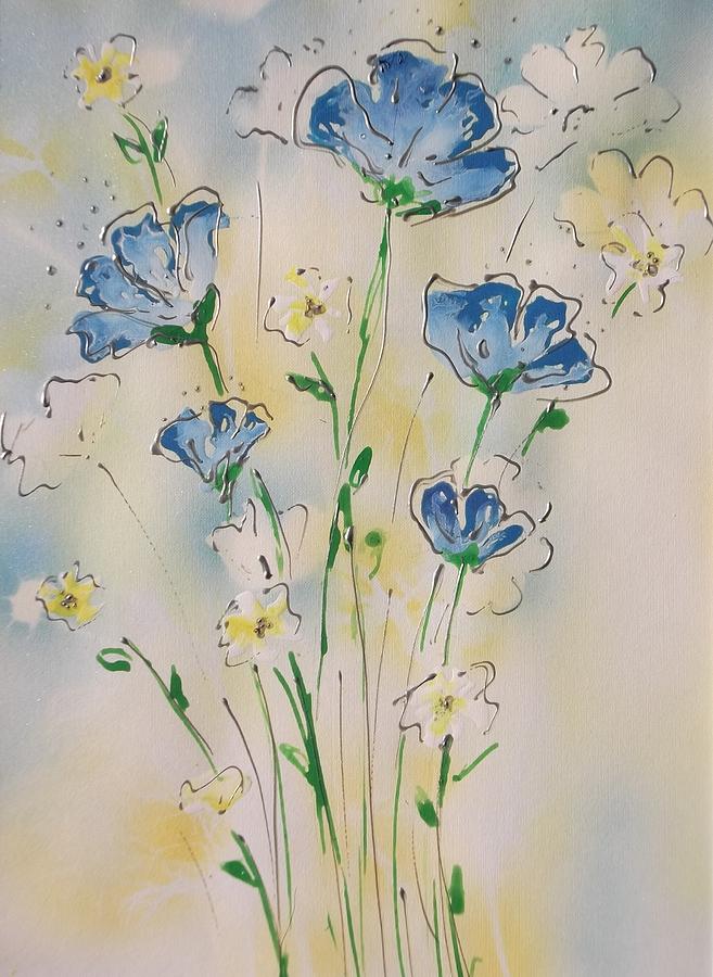 Blue Flowers Painting - Summer Blue by Jan Soper