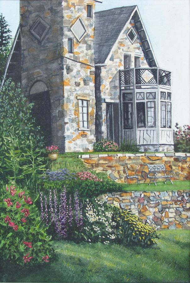 Flower Painting - Summer Cottage in New England by Collin Edler