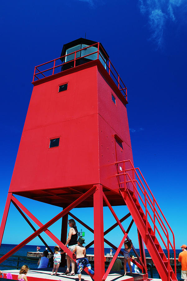 Summer Fun down by the Lighthouse Photograph by Janice Adomeit