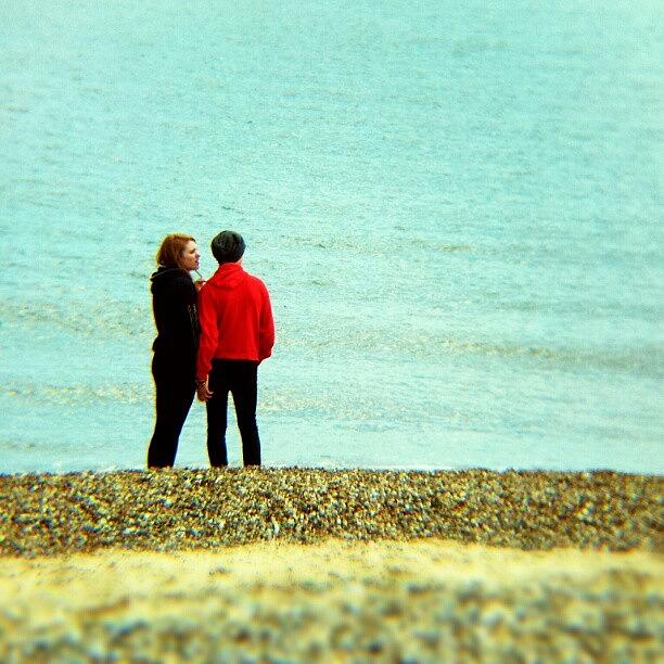 Pebbles Photograph - Summer Lovin #couple #love #red #man by Invisible Man