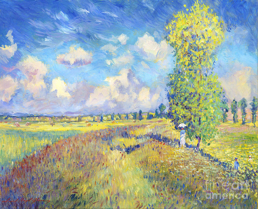 Summer Poppy Fields - sur les traces de Monet Painting by David Lloyd Glover