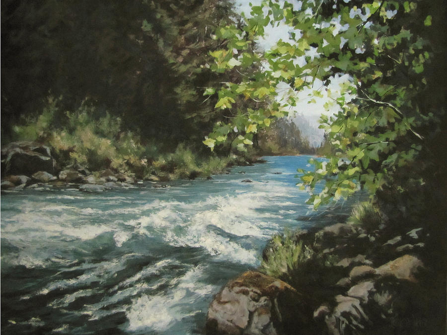 Summer River Painting by Karen Ilari