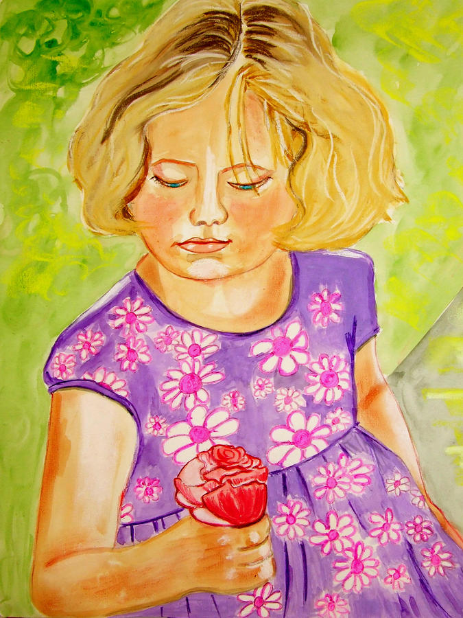 Summer Rosebud Painting by Rusty Gladdish