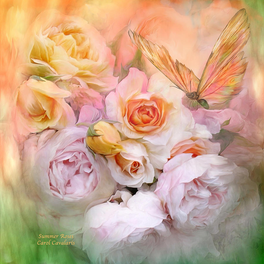 Summer Roses Mixed Media by Carol Cavalaris