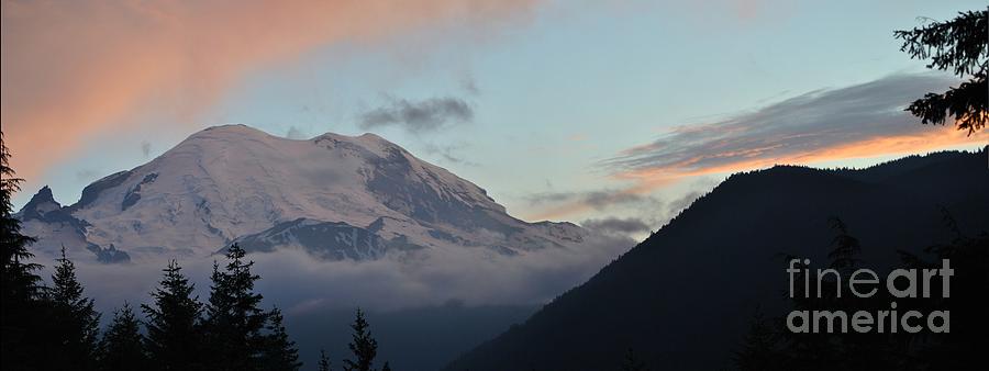 Summer sunset on Mt. Rainier Photograph by Frank Larkin