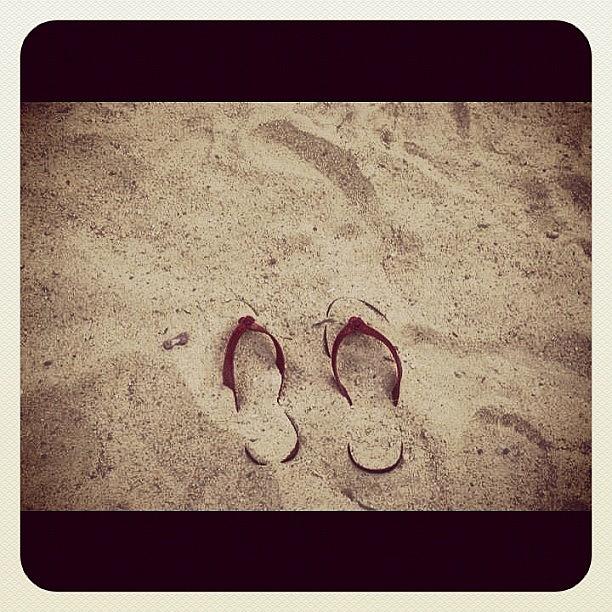 Summer Photograph - #summer #vacation #slipper #sand #beach by Shahd Abbasi