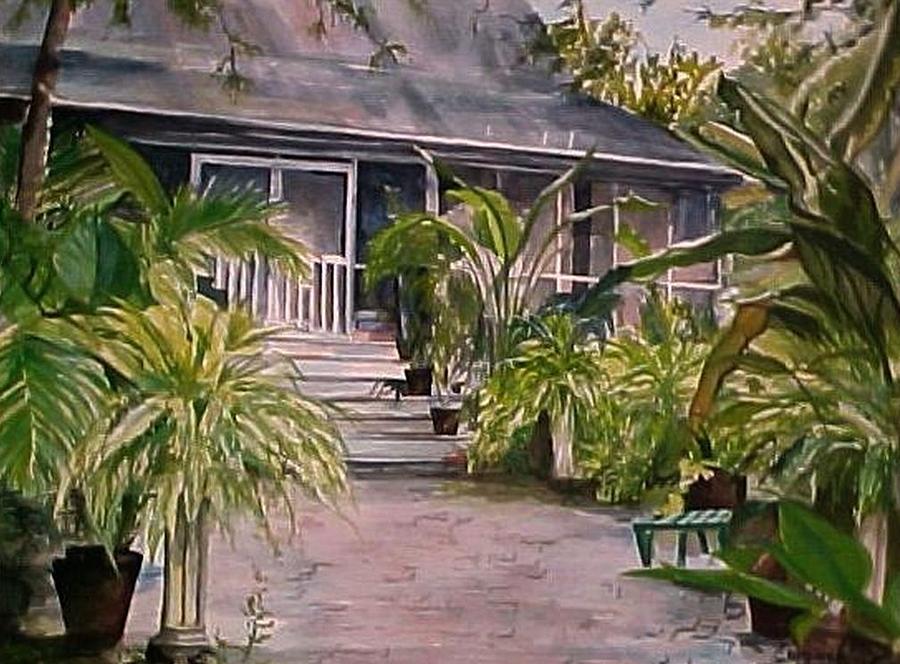 Summers Patio Painting by Cyndi Brewer