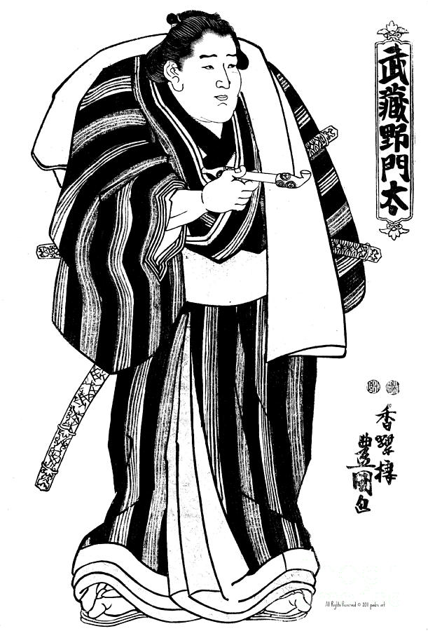 Utagawa Toyokuni Photograph - Sumo Wrestler Musashi no Monta Litho by Padre Art