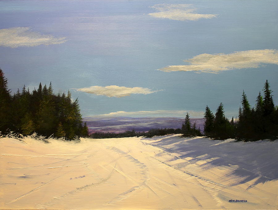 Sun Bown at stratton Vermont Painting by Ken Ahlering