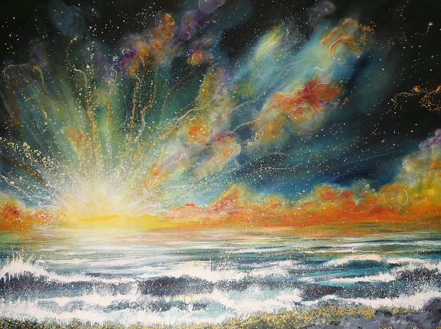 Sunset Painting - Sun Crash by Naomi Walker