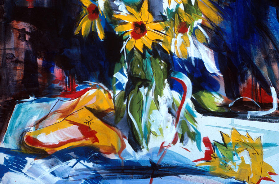 Sun Flower Shoes Painting by John Gholson