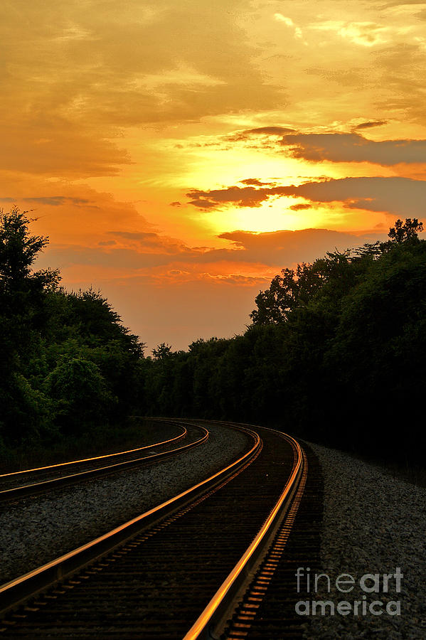 Sun Reflecting on Tracks Photograph by Benanne Stiens