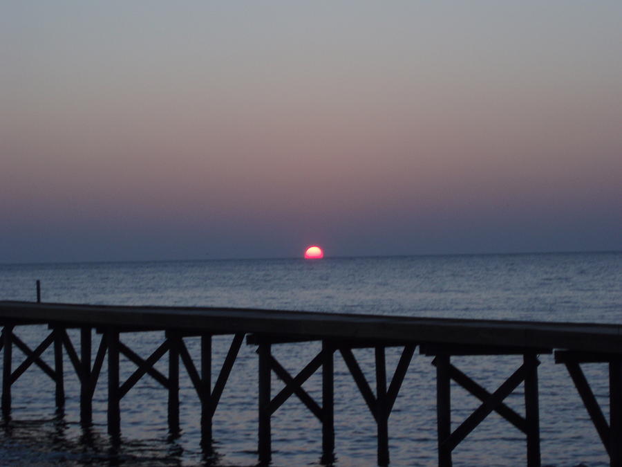 Sun Set Point Clear Alabama pier Photograph by Charles Weinacker Fine
