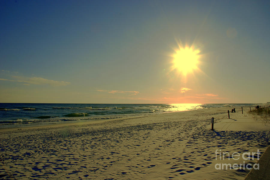 Sunset Photograph - Sunburst at Henderson Beach Florida by Susanne Van Hulst