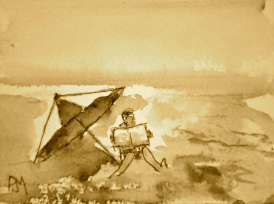 Ocean Painting - Sunday Mornin Sepia by Pete Maier