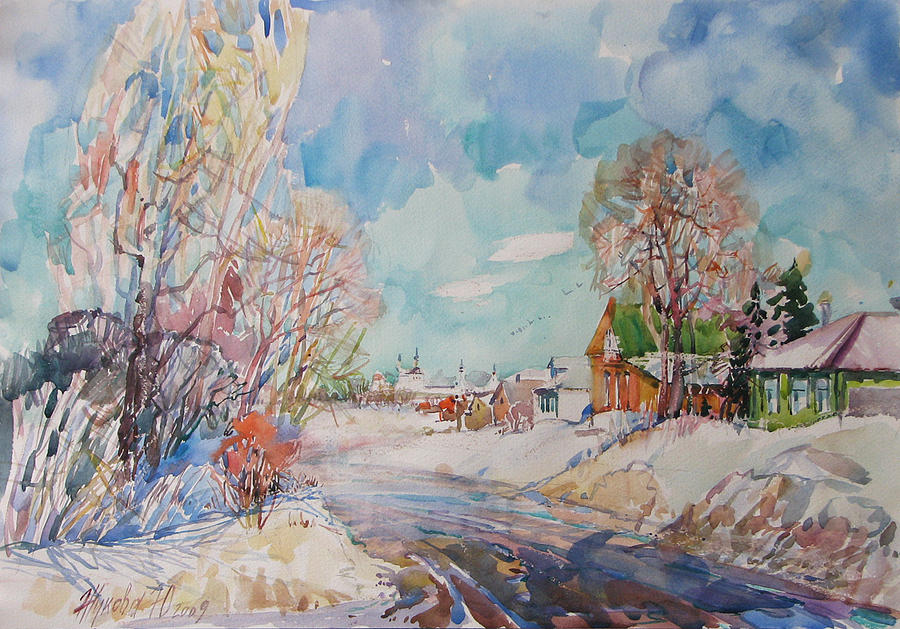 Sunday. Winter Painting by Juliya Zhukova