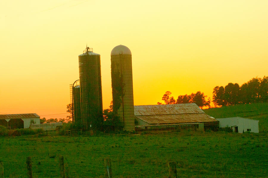 Barn Photograph - Sundown at the Ranch by Randall Branham