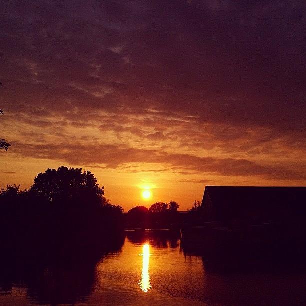 England Photograph - Sundown Over The Lock! #sundown #sky by Rob Harris
