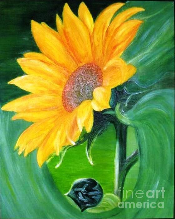 Sunflower Painting by Amalia Suruceanu