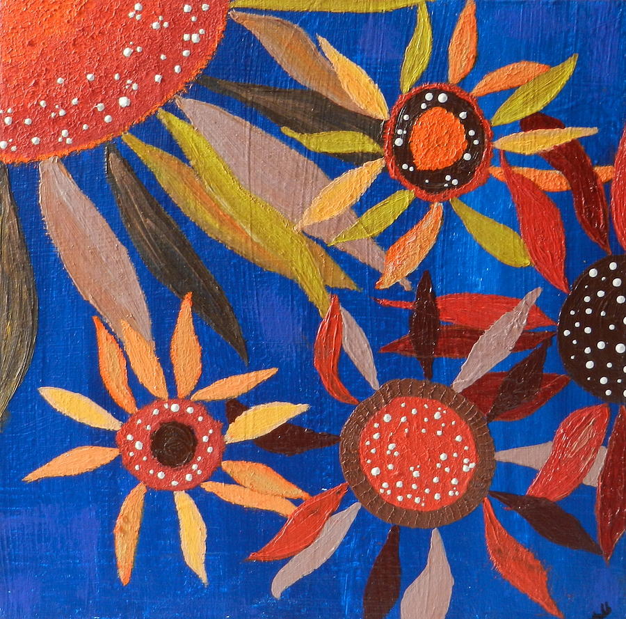 Flower Painting - Sunflower Americana by Heather  Hubb