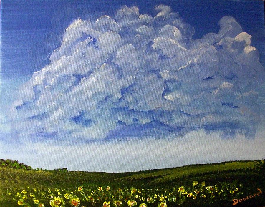 Sunflower Field Painting by Raymond Doward