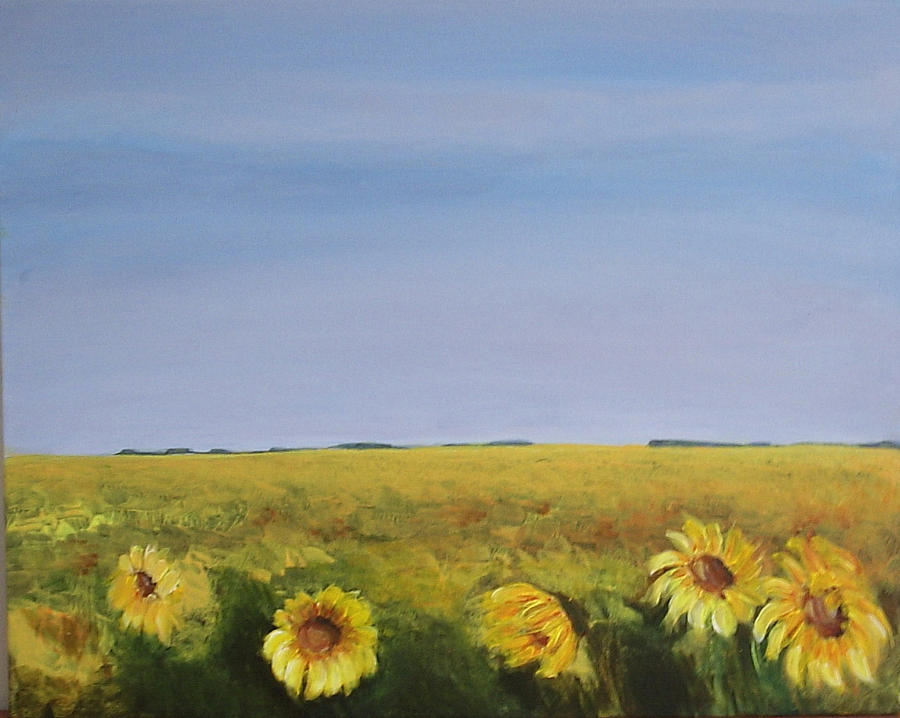 Sunflower field Painting by Silvia Philippsohn