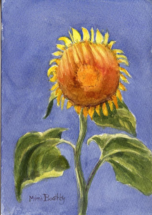 Sunflower glowing in the sun Painting by Mimi Boothby
