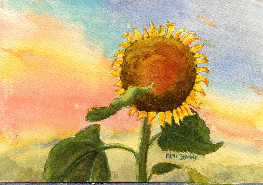 Sunflower Sunset Painting by Mimi Boothby
