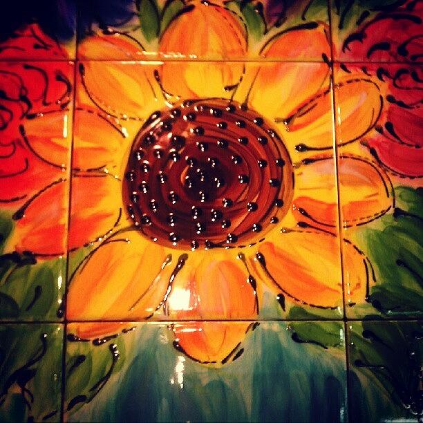 Flowers Still Life Photograph - Sunflower Tile  #igersdetroit by Fotochoice Photography