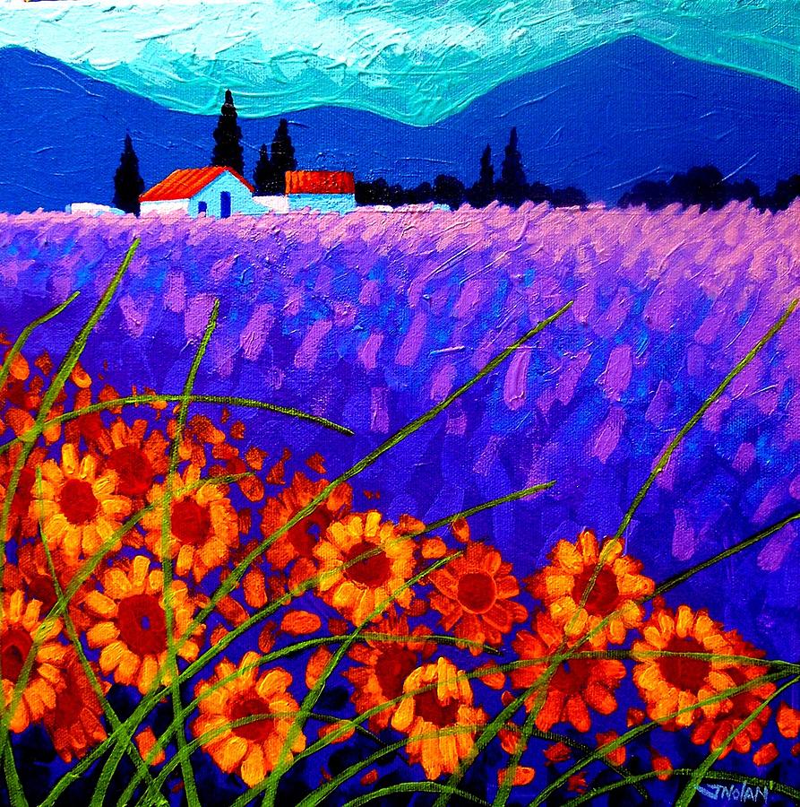 Mountain Painting - Sunflower Vista by John  Nolan