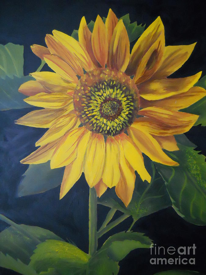 Sunflower Painting by Yenni Harrison